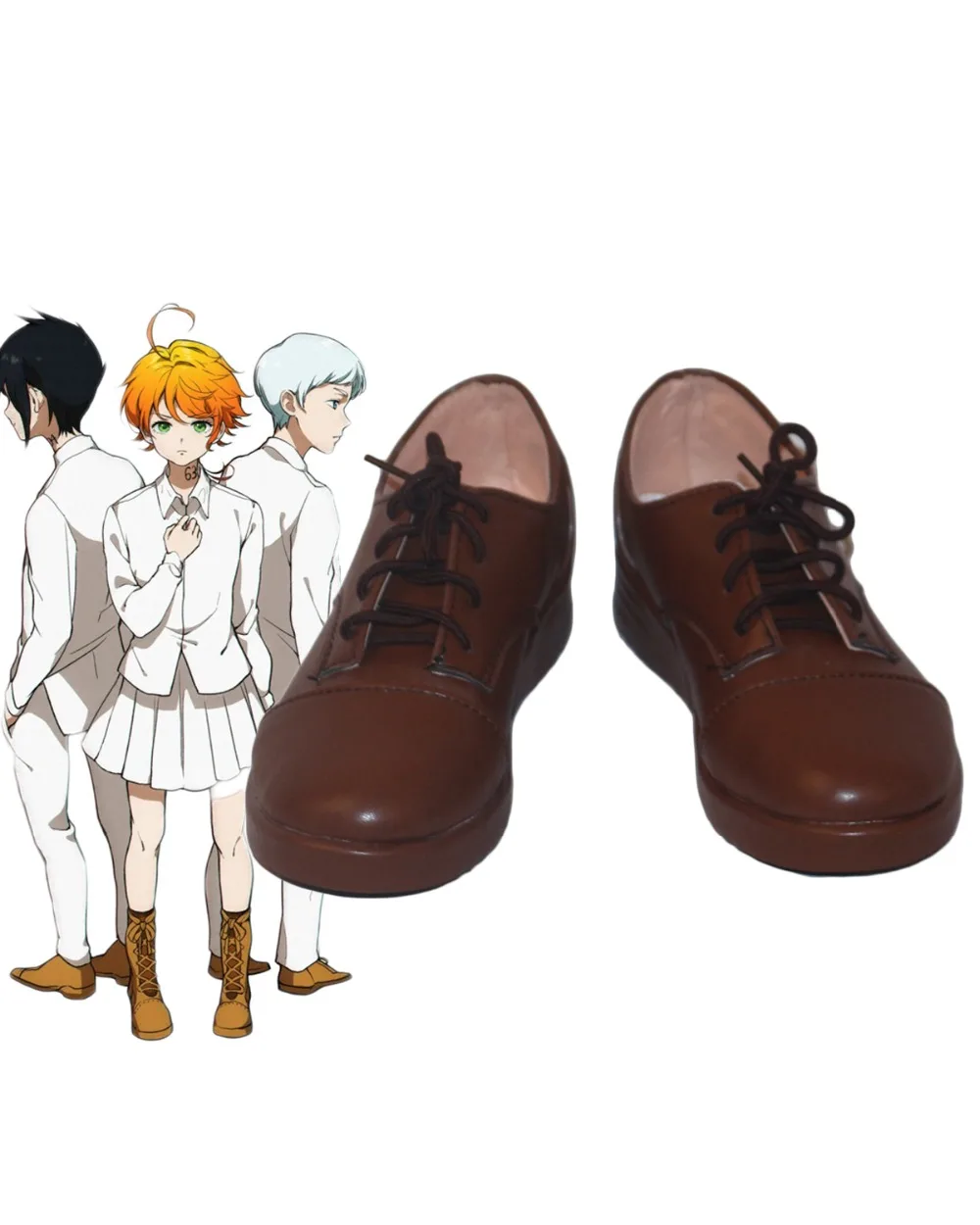 

Neverland 2019 Norman Isabella Ray Shoes Cosplay The Promised Neverland Isabella Ray Norman Cosplay Shoes Brown Boots CustomMade