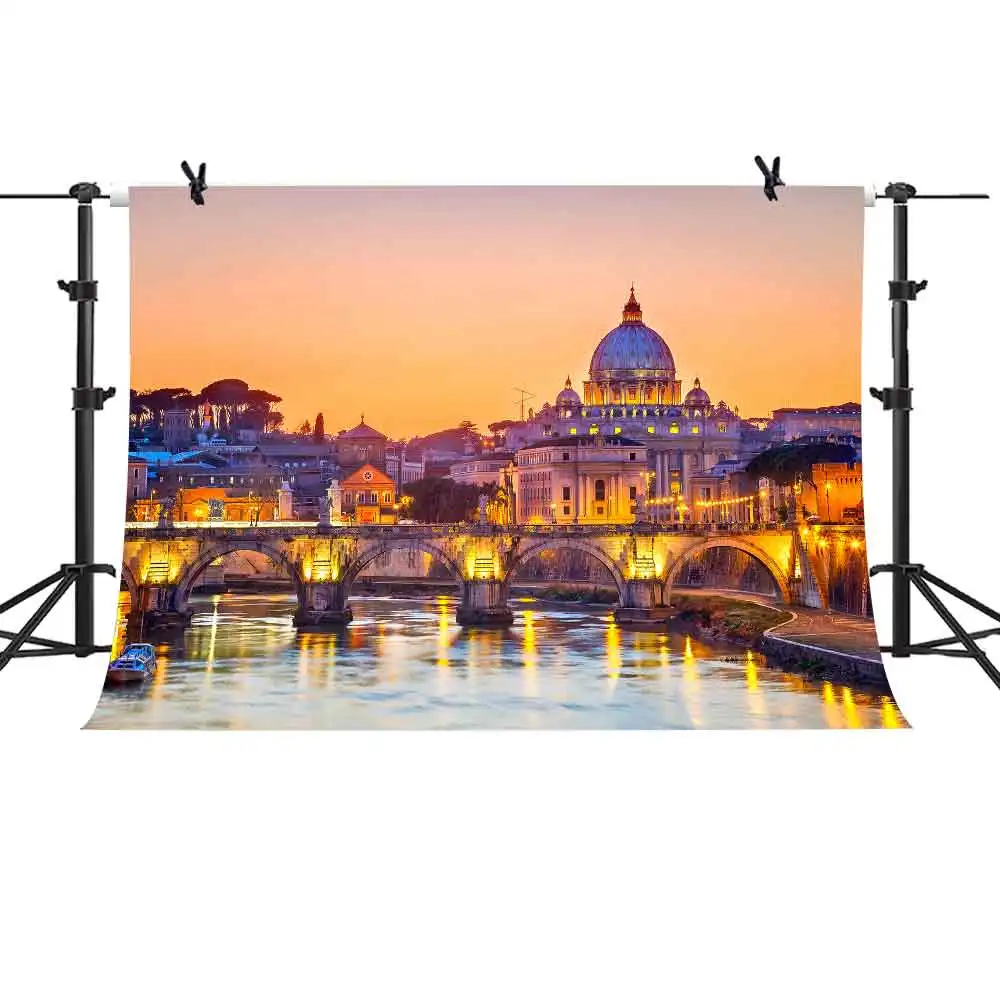 

MTMETY Backdrop Venice City of Water Night View Background for photography Landmark Light View Vinyl Backdrops Props
