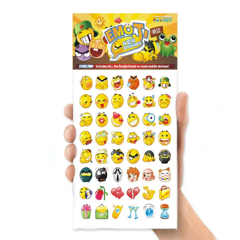 

16 sheet(48stickers) Cute Lovely Die Cut Smile emoticons stickers For Notebook Message High Vinyl Funny Creative toy