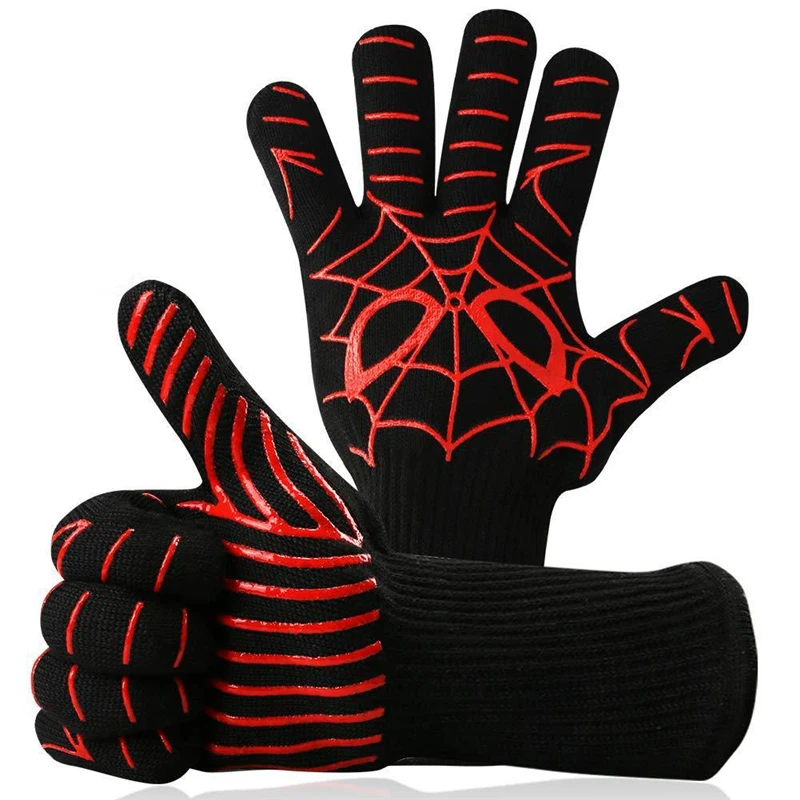 

1 Pair Heat Resistant Thick Silicone Cooking Baking Barbecue Oven Gloves BBQ Grill Mittens Dish Washing Gloves Kitchen