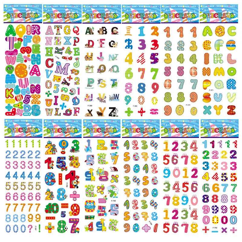 

Education 3D Puffy Bubble Stickers English Letter X Y Z Learning Sticker Numbers For Teaching Award Boys & Girls Kids Gift Toys