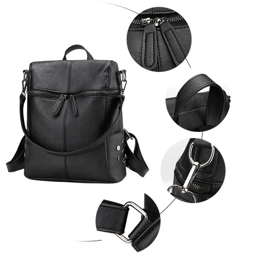 Aelicy, рюкзак в простом стиле, женские рюкзаки из искусственной кожи для девочек-подростков, школьные сумки, модные винтажные однотонные сумки на плечо, D35