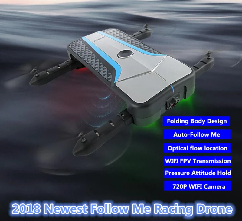 

Folding Selfile Follow Me RC Drone 2.4G Attitude Holld optical flow position 720P camera Pocket WIFI FPV RC Helicopter VS XS809