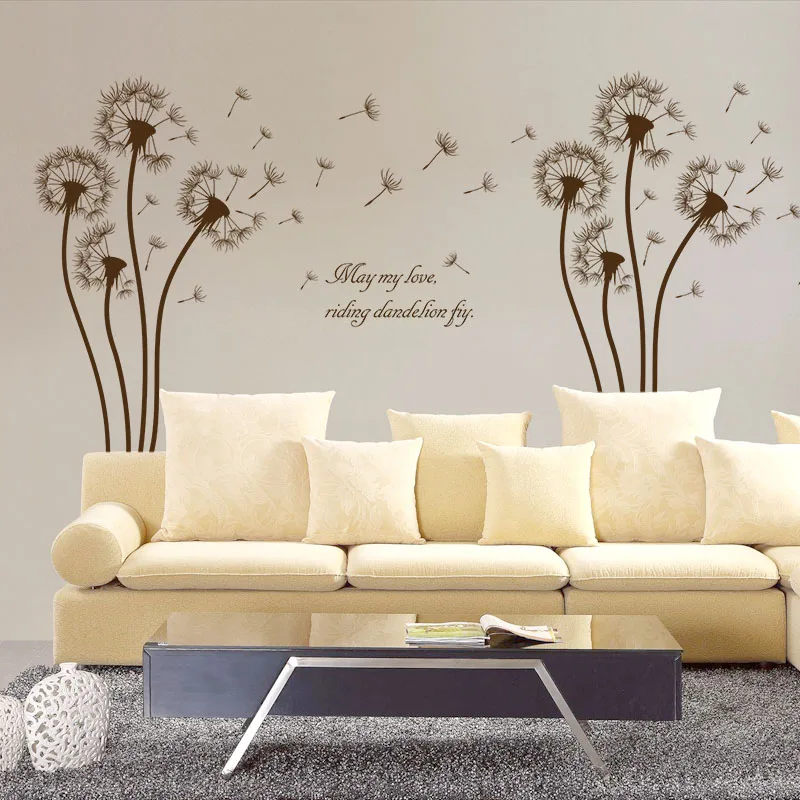 [Fundecor] dandelion wall stickers home decor living room bathroom