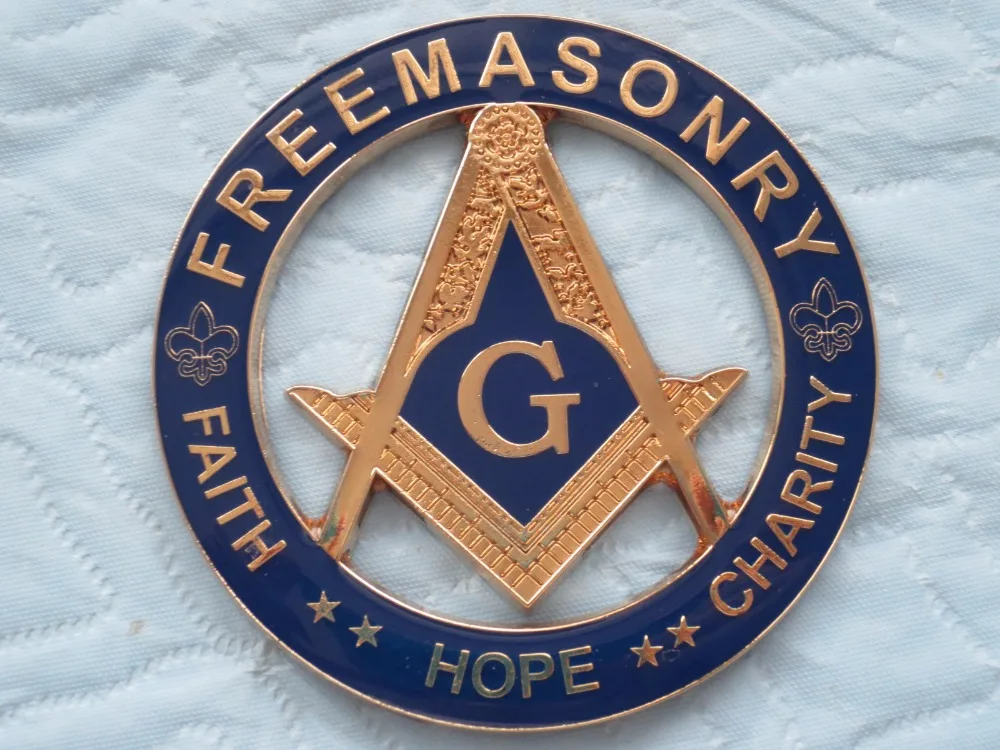 Символ масонов для автомобиля "Масонство вера, надежда благотворительной акции" значок масон, вольный каменщик MCE 2 Размер 3''