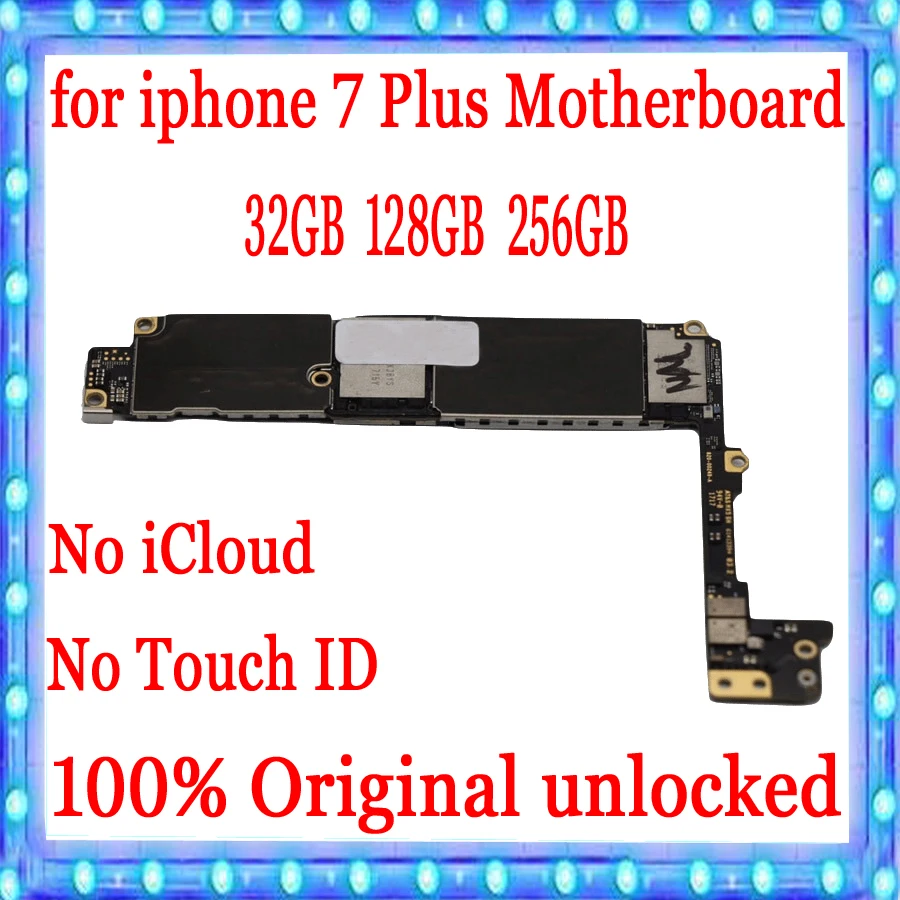 

Factory unlocked for iphone 7 Plus Motherboard Without Touch ID,No iCloud for iphone 7Plus 7P Mainboard,100% Original MB Plate