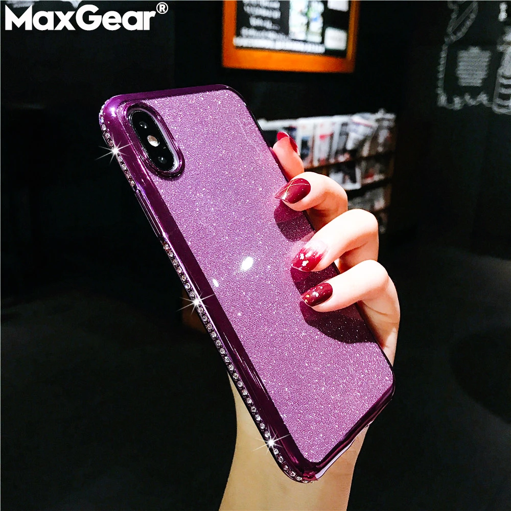 

Luxury Rhinestone Bling Glitter Case For iPhone 6 8 6S 7 Plus X XR XS Max 8Plus 7Plus Diamond Silicone Shiny Plating Cover Funda