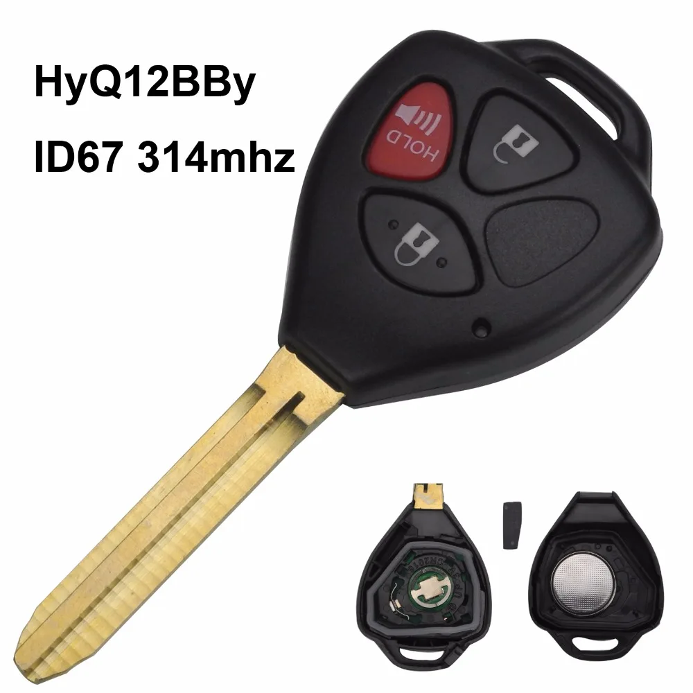 Perfect jingyuqin 3 Buttons ASK 314mhz HyQ12BBY With Chip ID67 Remote Key Case Cover For Toyota RAV4 Yaris Venza Scion tC/xA/xB/xC 4