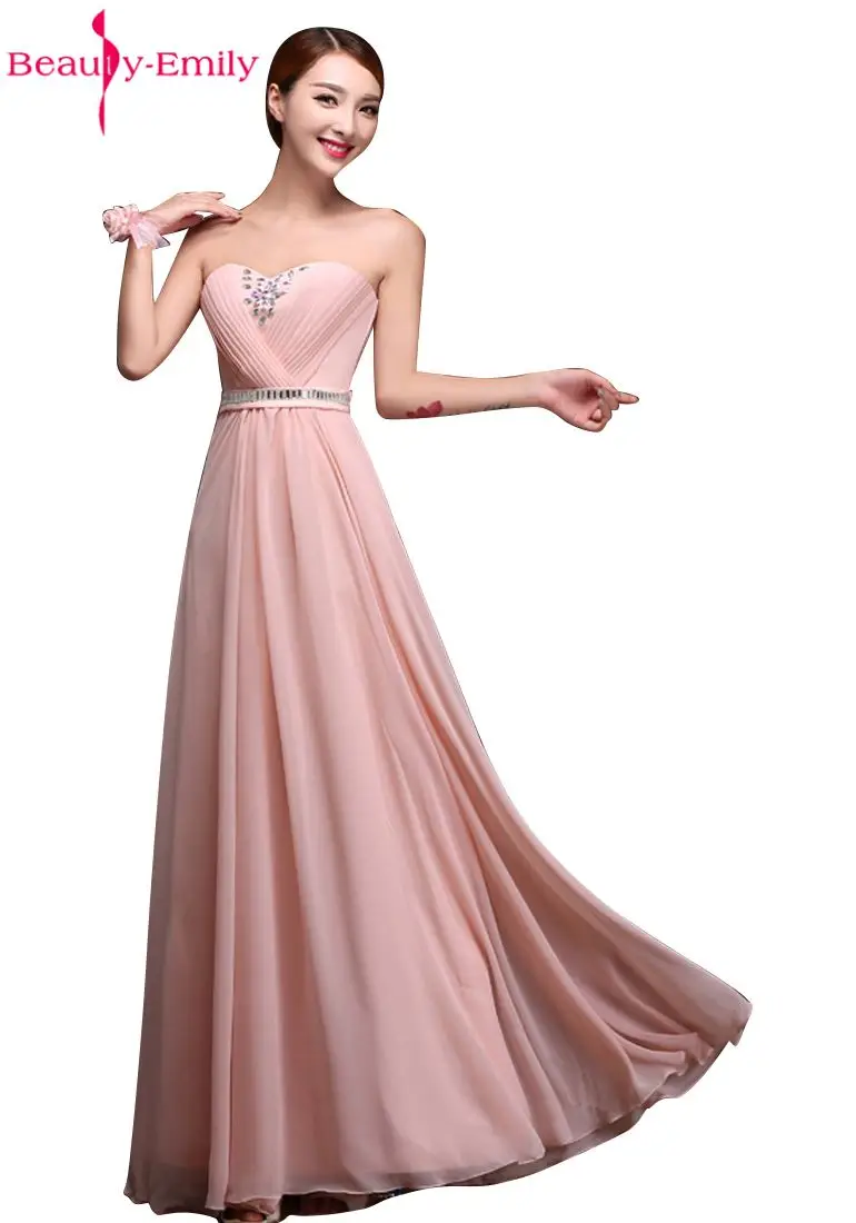 Beauty Emily,, розовые платья подружки невесты,, шифоновые платья, вечерние, свадебные, элегантные, длина до пола