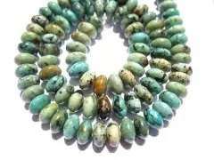 

Hanmade 2strands 4-12mm African Turquoise Gemstone Green Brown Round Rondelle Turquoise Beads