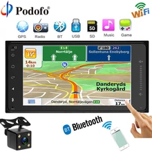 Podofo автомобиля радио gps навигации плеер с сенсорным Авторадио Wi-Fi Bluetooth MP5 FM USB 7 «HD 2 Дин Аудио резервное копирование Камера для Toyota