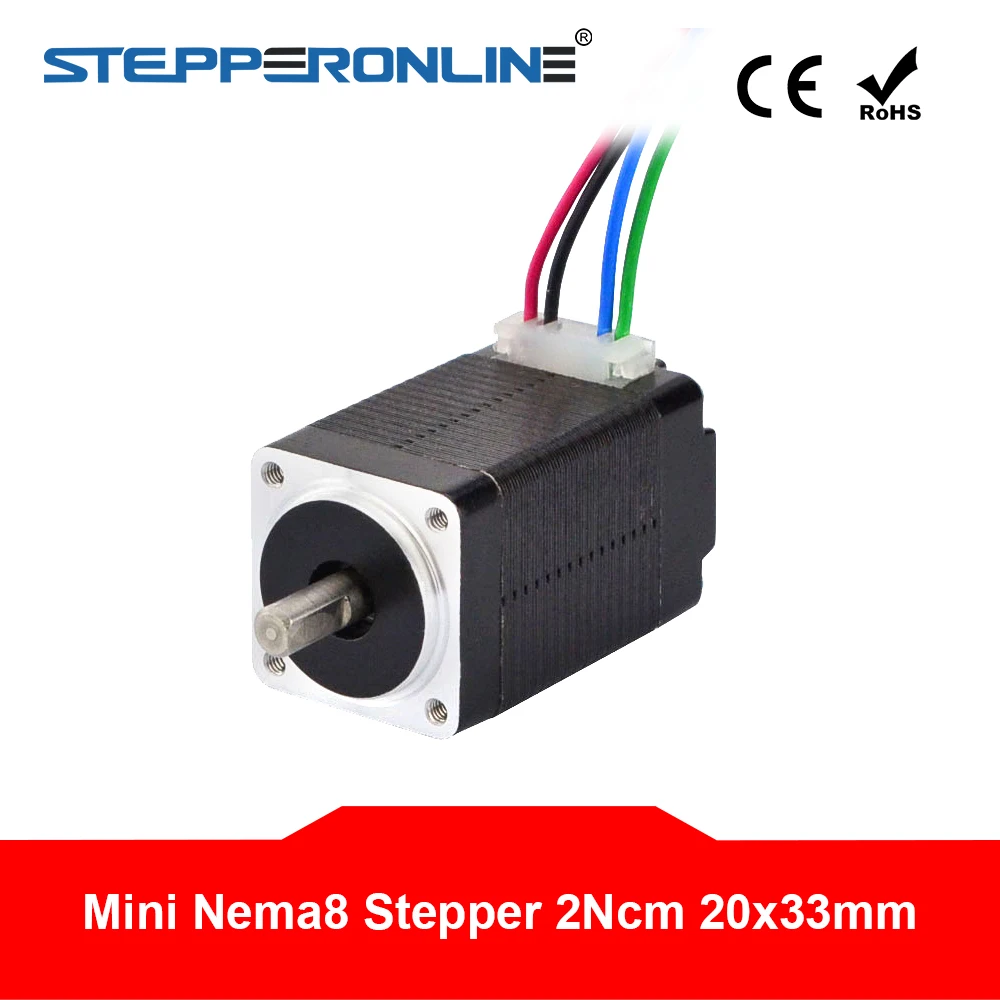 Deslizante do Nema Motor da Etapa para o Motor da Impressora Mini Motor 2ncm 2.83oz.in 0.6a 20x20x33mm 3d – Cnc Xyz 8 4-lead 1.8deg