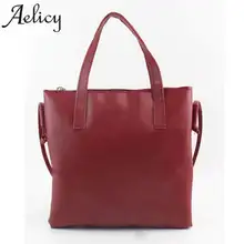 Фотография Aelicy Bag Female PU Leather Large Capacity Handbag Fashion Handbags Women Shoulder Bags Famous Zipper Bags bolsas feminina D42