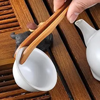 

New Wooden Tea Tweezer Bacon Tea Clip Tongs Bamboo Kitchen Salad Food Toast