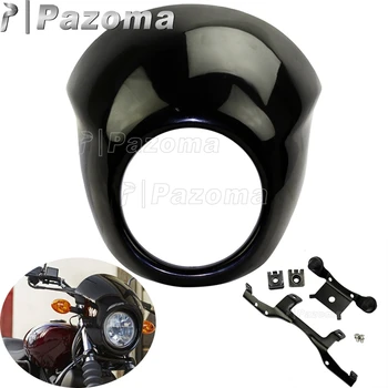 

Black Motorcycle 5.75" Front Headlight Fairing 5-3/4" Headlamp Fairing Screen Visor Mask For Harley Street XG500 XG750 2014-2016