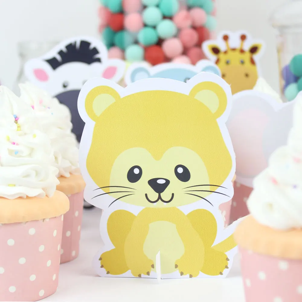 Safari Animal Party Table Decoration Tiger Table Centerpiece Kids Birthday Party Supplies Decoration Baby Shower Decoration