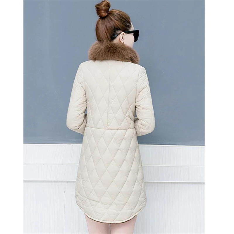 Chaud black Qualité Haute De Épaississent Down Coréen Veste Col Femmes Casual Longue Hiver Nouveau Manteau Beige Grand Fourrure Parka xUqZWwf