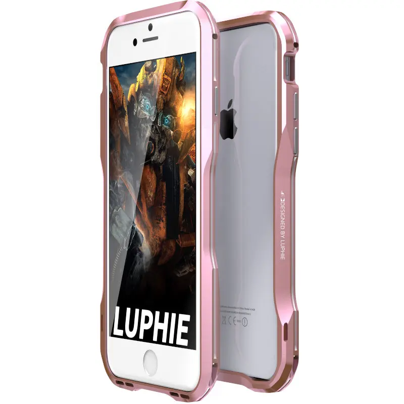 Прочный 3D металлический бампер чехол для Apple iphone 8 7 чехол роскошный алюминиевый каркас Coque для iphone 8 Plus Полный противоударный двойной цвет - Цвет: pink silver