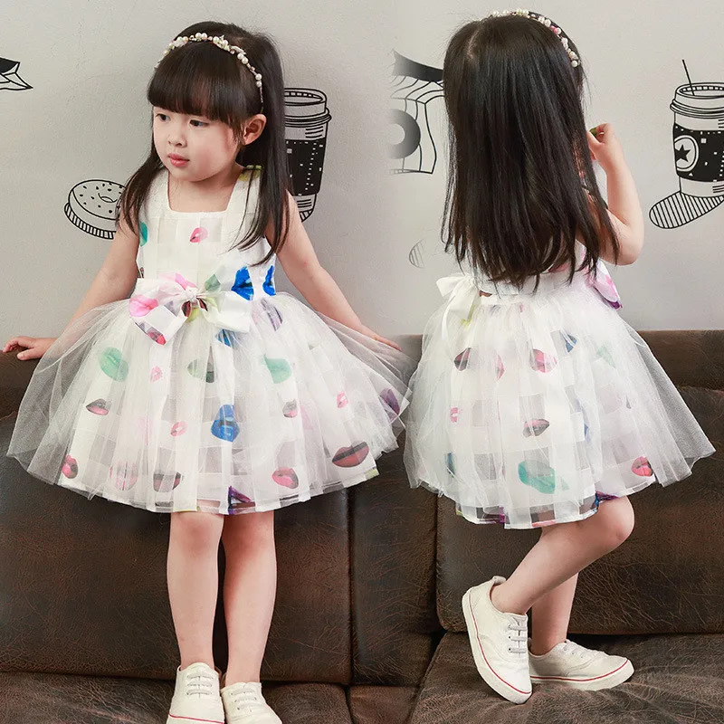 

Baby Girl Dress 2017 Summer Brand Princess Dresses Sleeveless Print Design for Girls Clothes Infant Party Dress Toddler Clothing