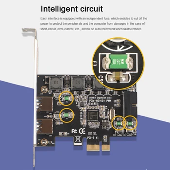 

Main Control Chip PCI-E to Dual USB3.0 Ports Expansion Card PCI Express Adapter D720201 with 19 PIN For Desktop PC