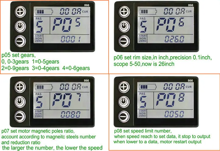 ЖК-дисплей 866+ контроллер BLDC 24v36v48v60v для электровелосипеда, аксессуары для скутера, запчасти для горного велосипеда