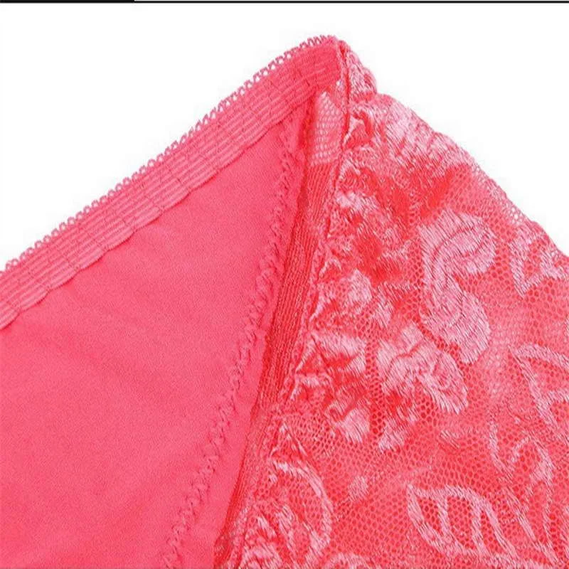 Women XXXL Underwear Briefs Transparent Lace Middle-Waisted Seamless Large String Plus Size Female Sexy Triangle Panties