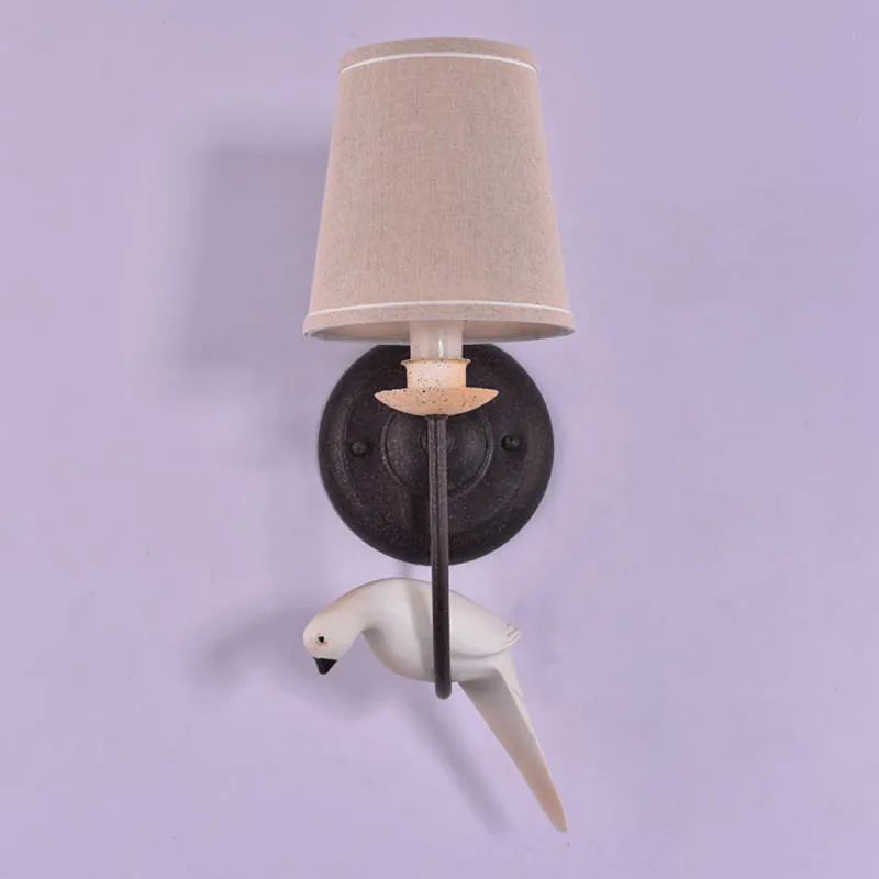 Vintage-Birds-Wall-Lamp-Sconce-Bedroom-Kitchen-Shop-Aisle-Decor-Light-Fixtures-Black-Iron-Fabric-Lampshade (2)