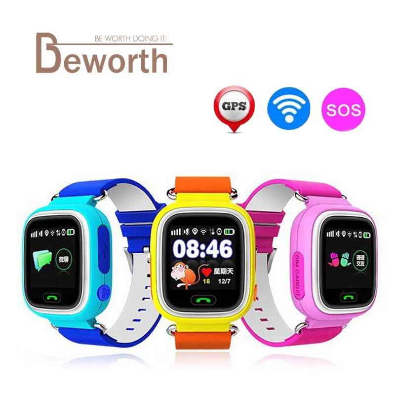 Kids GPS Smart Watch Q90 With Wifi Touch Screen Children Baby Smartwatch SOS Call Location For Kid Safe Anti-Lost Monitor PK Q50