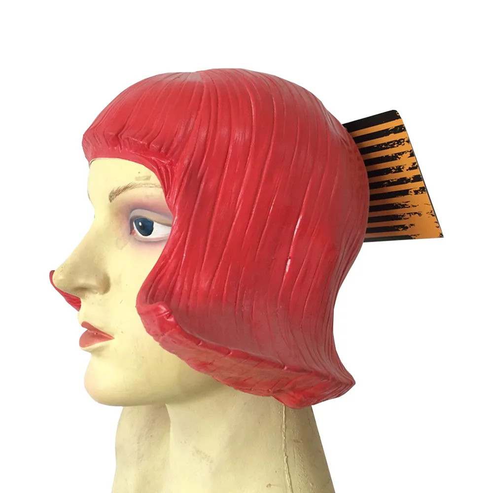 Желтый/красный/синий/черный/латекс парики довольно CD резиновый парик для Хэллоуина Косплей костюмы карнавальные накладные волосы маски