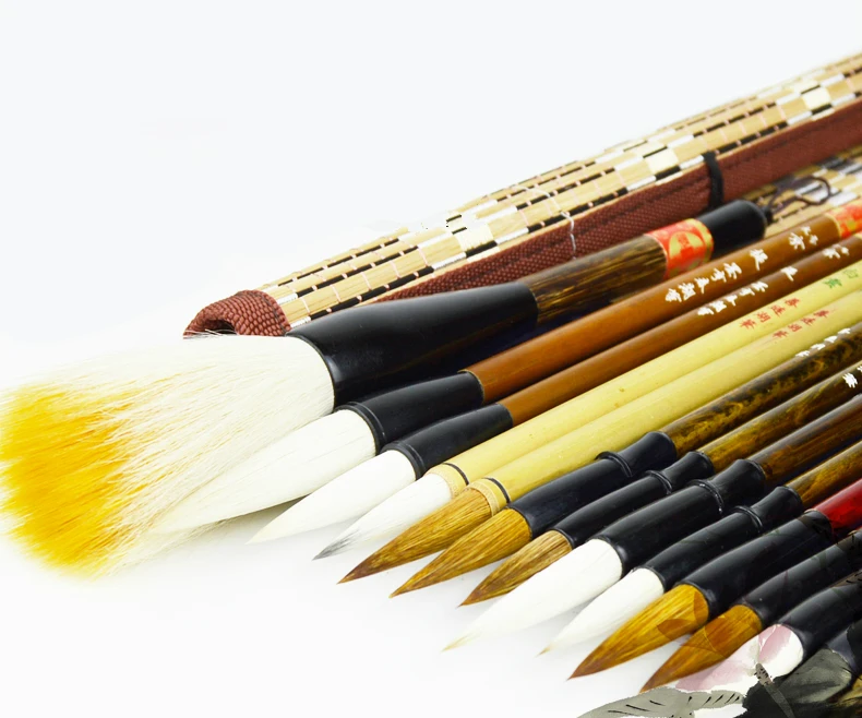 Conjunto de Luxo de Alta Qualidade Tradicional Caligrafia Caneta Pincel Pintura Grande Médio Pequeno Roteiro Regular Escrita Pen Brushes 15 Pcs 2 High Quality calligraphy pen