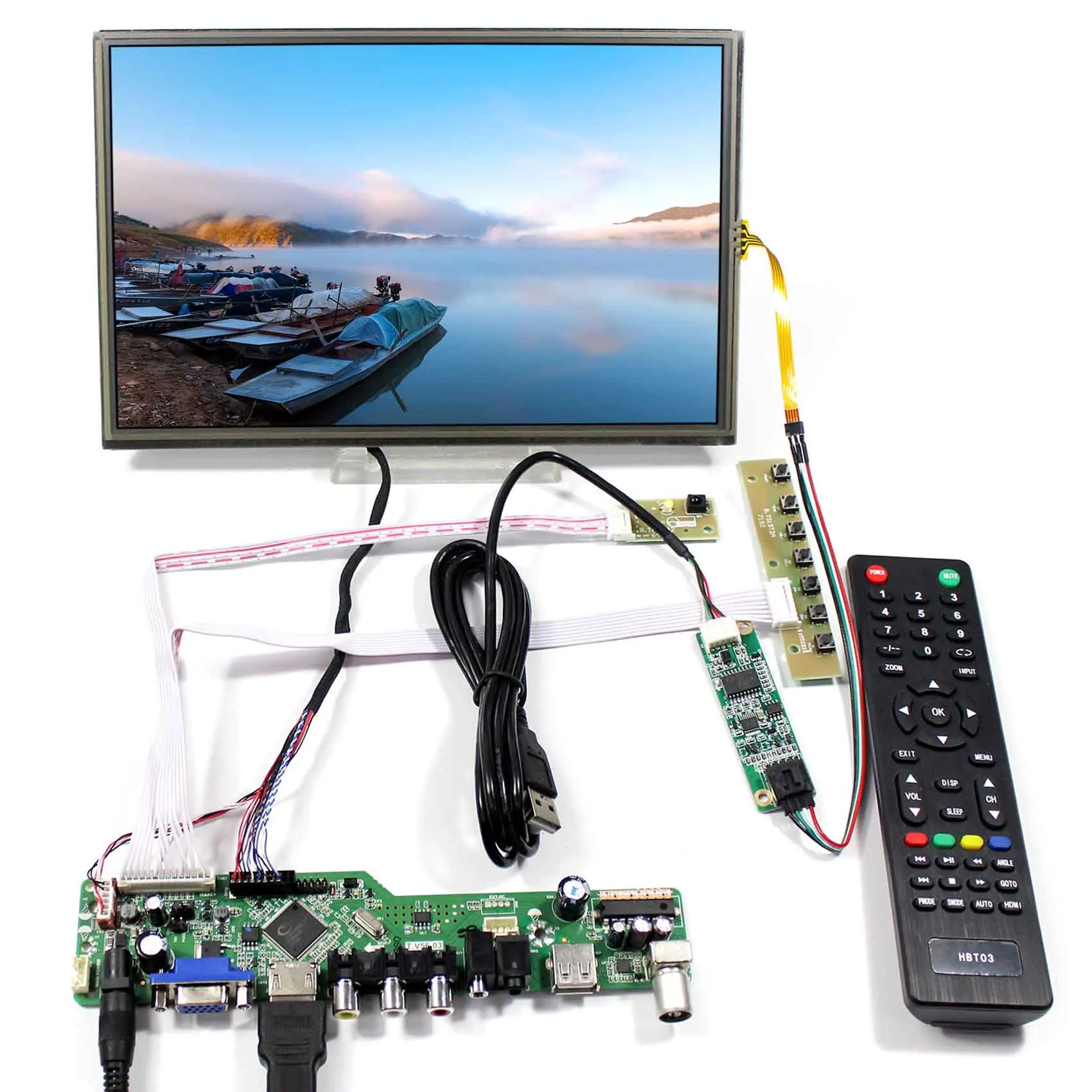 

HDMI+VGA+AV+USB+RF LCD Controller Board With 10.1" B101EW05 1280x800 Touch Screen