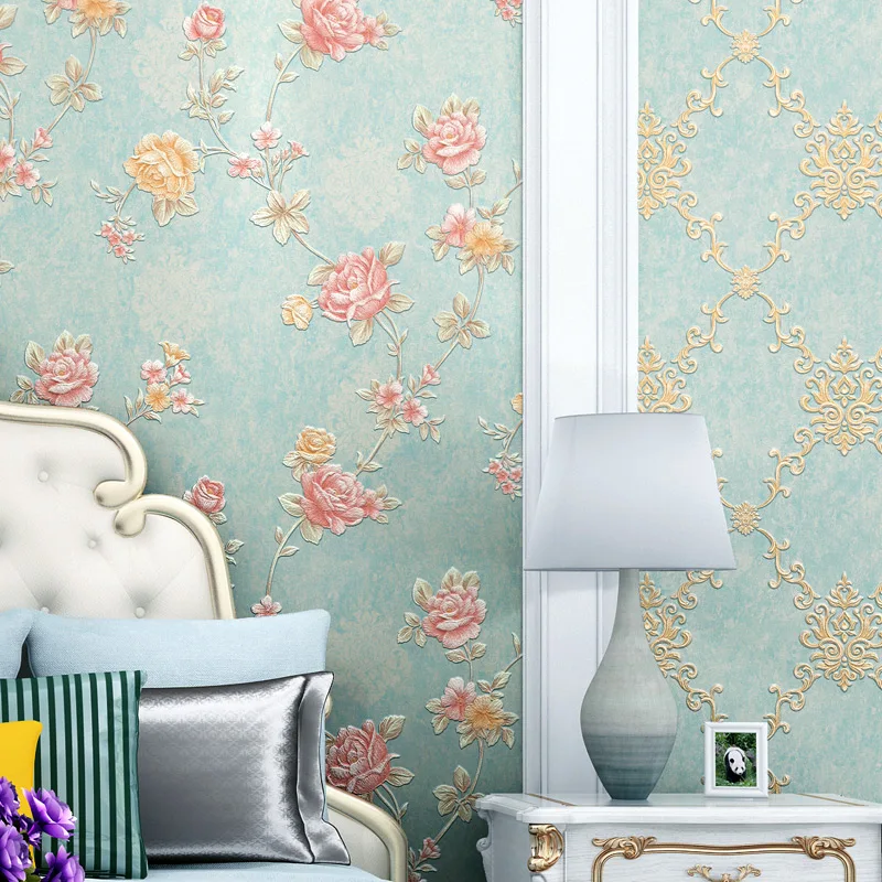 

beibehang European-style simple non-woven wallpaper AB embossed pressure matching wallpaper Warm bedroom TV background wallpaper