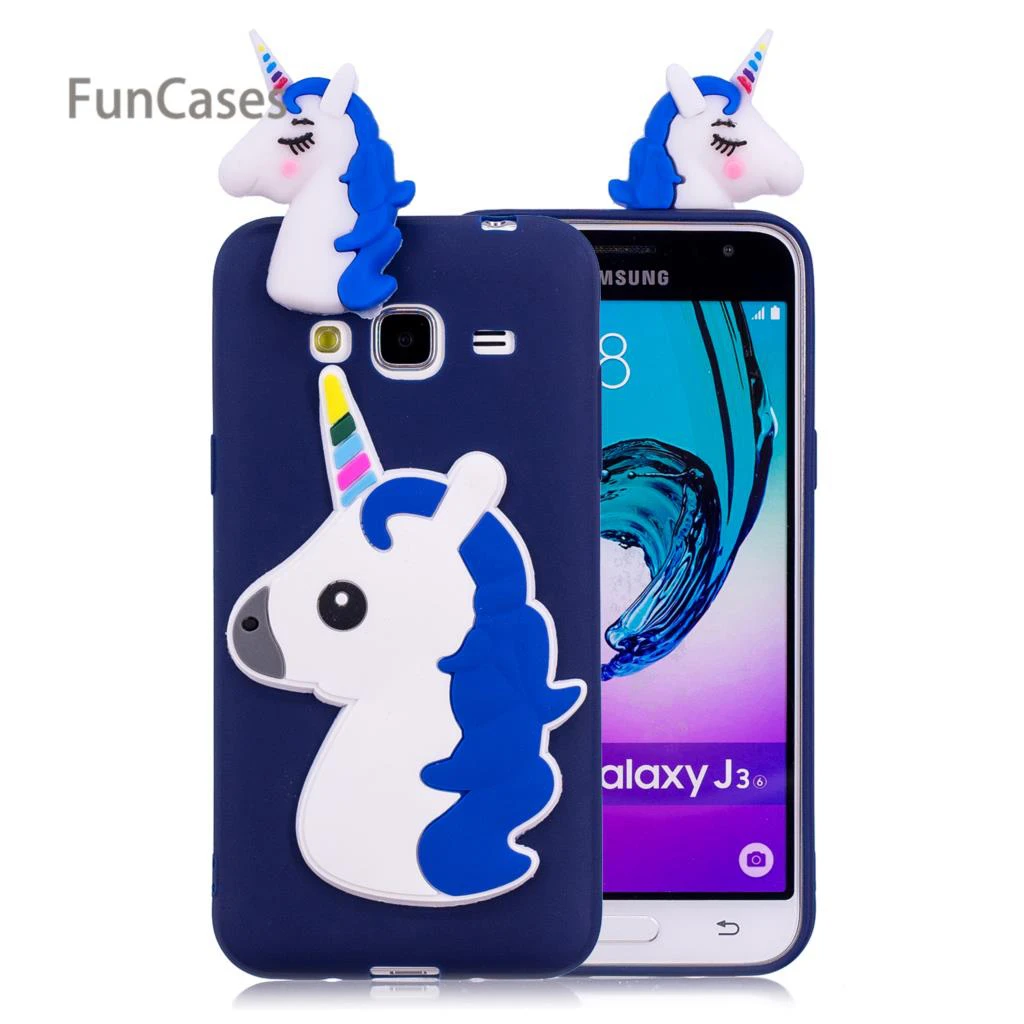 Многоцветный Единорог чехол для телефона СПС Coque samsung J3 Мягкий силиконовый