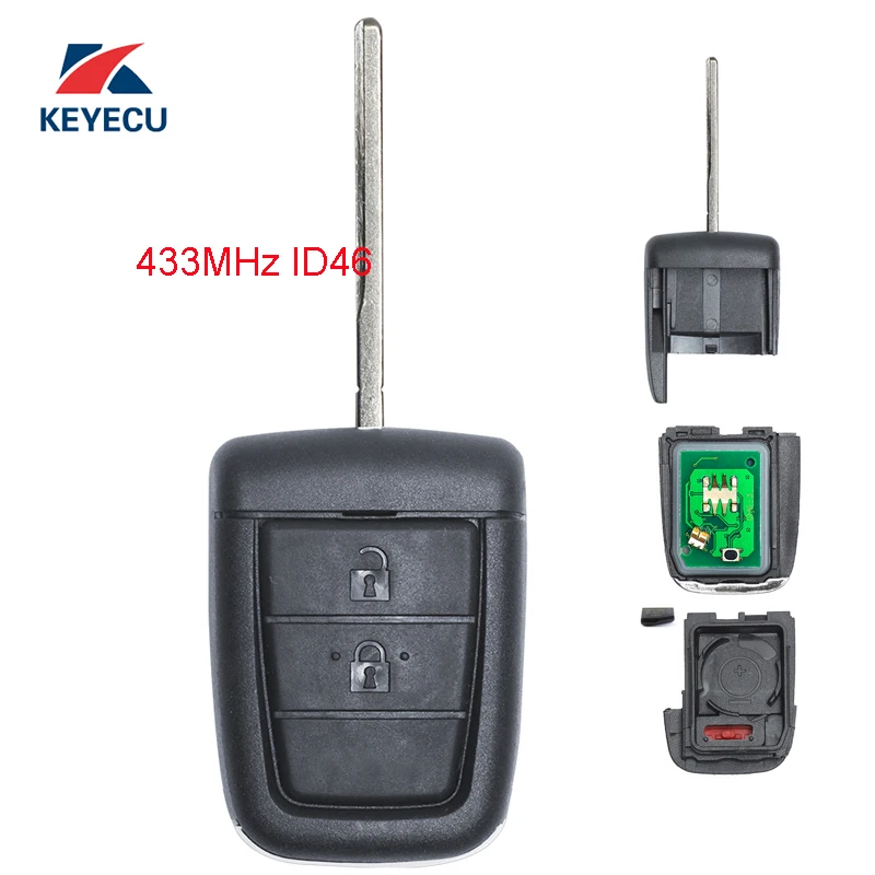 

KEYECU Replacement 2 Button + Panic for Holden Commodore VE Remote Car Key Fob 433MHz ID46 Ready for Cutting and Programming