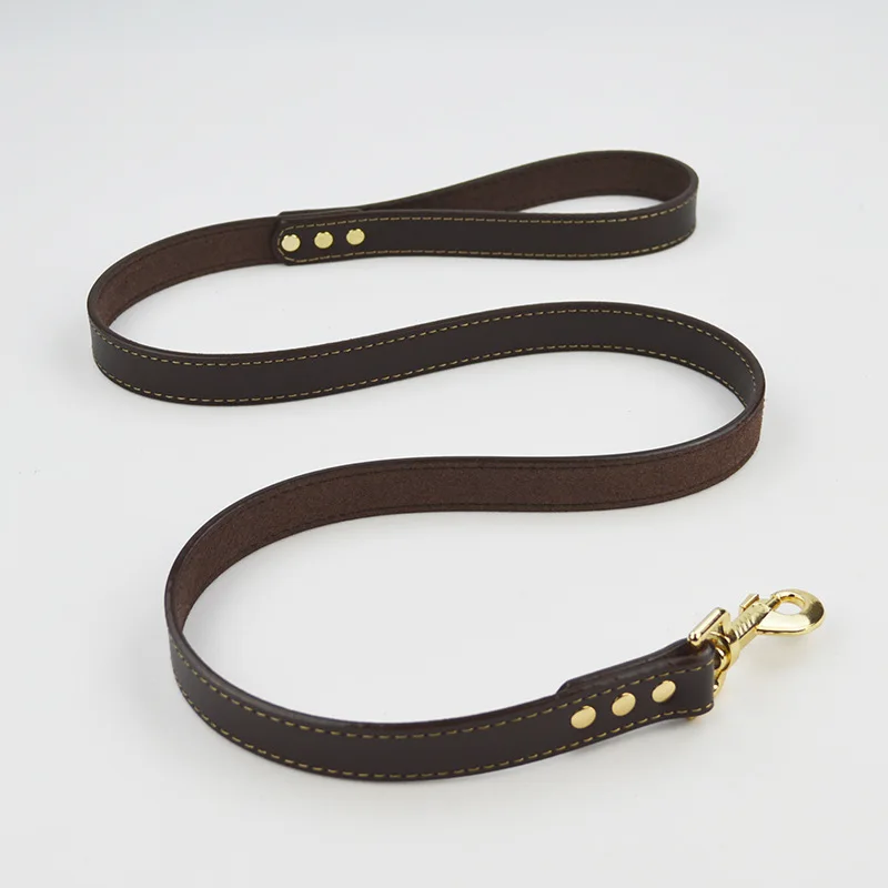 Leather Dog Leash 4 ft Pet Training & Walking Leash for Large Medium