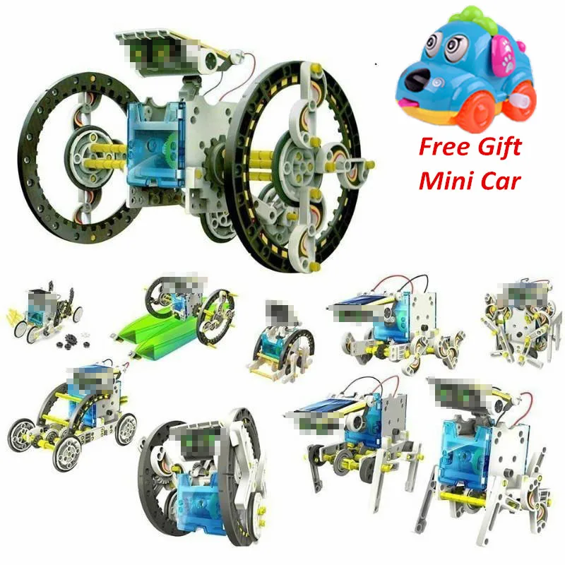 

Creative Solar DIY 14 IN 1 Educational Learning Power Solar Robot Kit For Children Kids