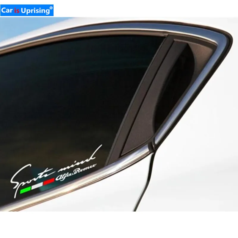 

2pcs 2018 New Car Styling Stickers Reflective Car Side Window Stickers for Alfa Romeo 147 156 166 159 ALFA GT Giulietta Clover
