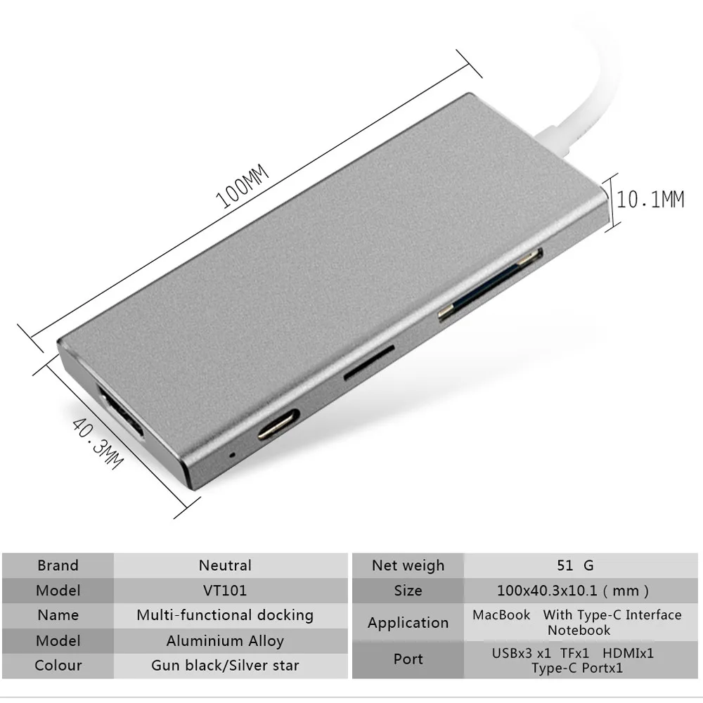 Мульти USB 3,1 type-C H к HDMI 4 K, 2 USB 3,0 порта, SD/TF карта с DP зарядным адаптером 7 портов usb type C конвертор