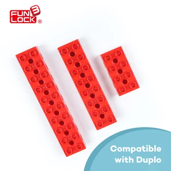 

Funlock Duplo Blocks Toys TOOLO Parts and Block with Holes Building Bricks for Children