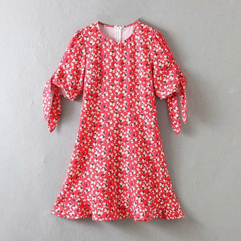 Лидер продаж; хлопковое платье с принтом; vestidos mujer; женское платье; Cc45-9102; Европейская и американская мода; Платья с цветочным принтом