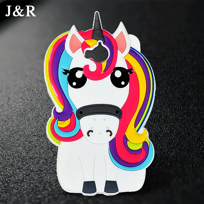 For Huawei Y5 2017 Case Silicone Soft Cover 5.0&quot 3D Cartoon Colorful Unicorn Horse Mobile Phone Fundas Capa |