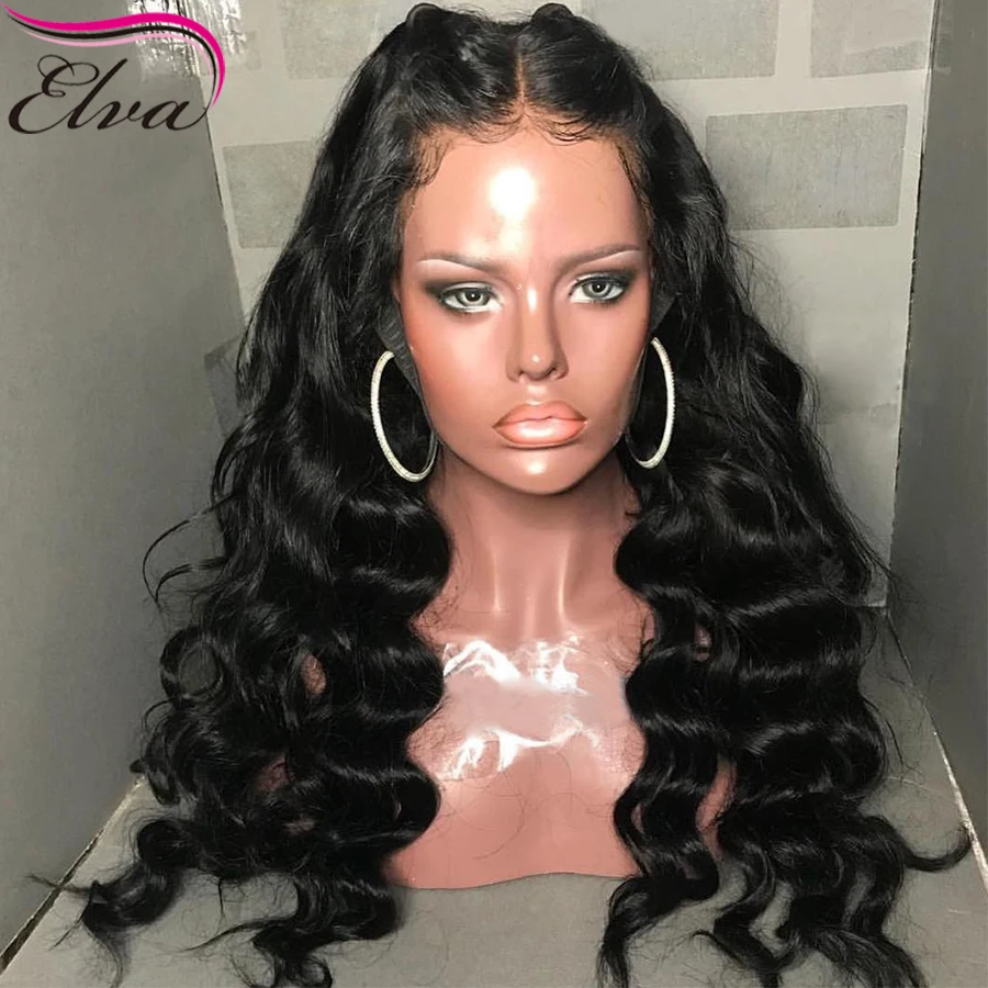 Full Lace Human Hair Wigs With Baby Hair Brazilian Full Lace Wig For Women Body Wave Remy Hair Wig Pre Plucked Elva Hair 10\