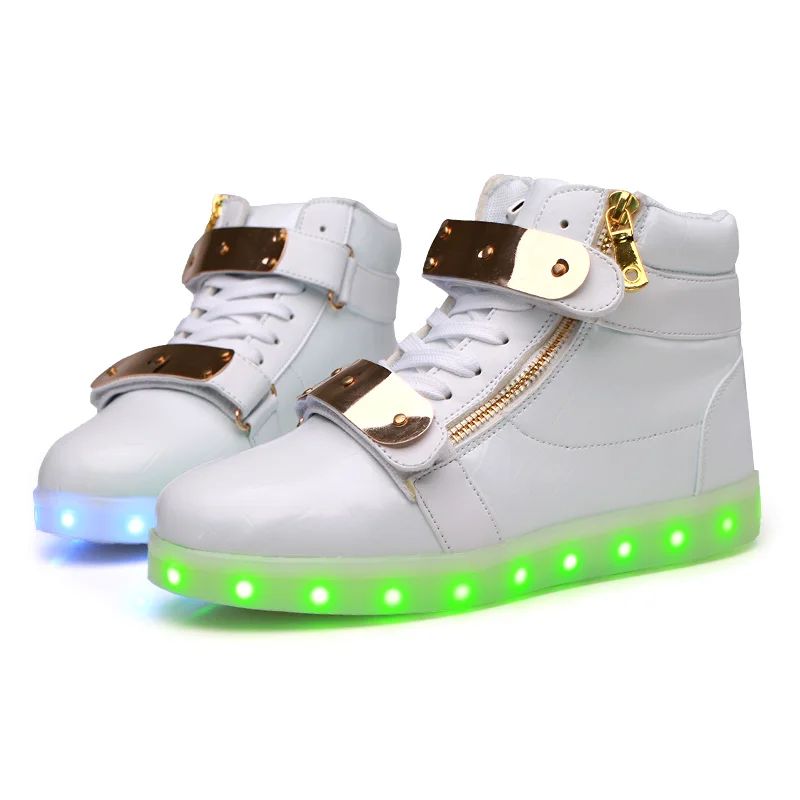 LED Light Children USB Charger Shoes Boys &amp Girls Casual Sneakers Kids Adult Lace Up | Детская одежда и обувь