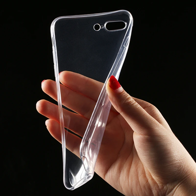 Для IPhone 8 7 6 6s чехол для Plus прозрачный мягкий силикагель TPU силиконовый