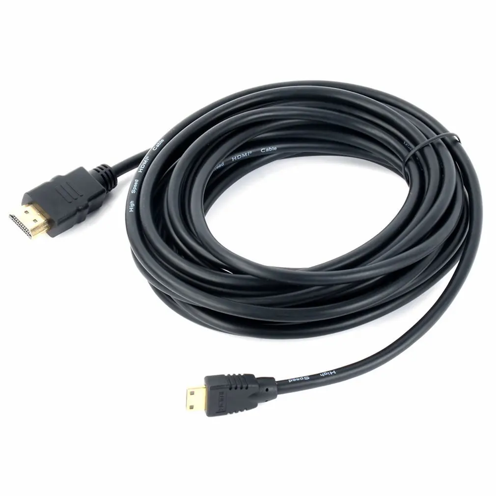 1 м, 1,5 м, 2 м, 3 м высокоскоростной позолоченный HDMI к MINI HDMI штекер Male-Male HDMI кабель 1,4 Версия 1080p 3D для планшетов DVD