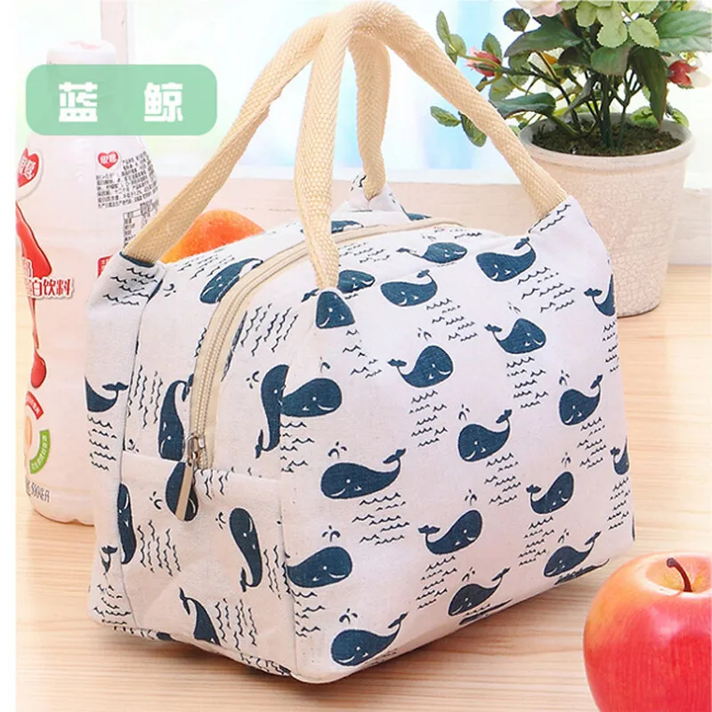 

2019 Hot Variety Pattern Lunch Bag Portable Insulated Canvas Lunch Bag Thermal Food Picnic Lunch Bags For Women Kids 890300