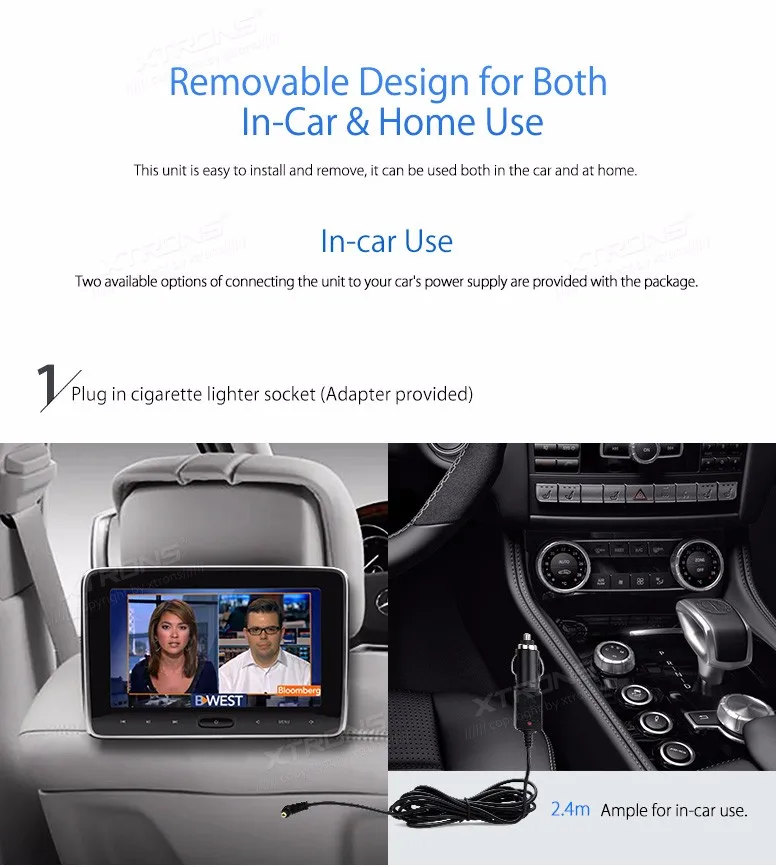 Excellent 10.1" Touch Button Headrest Car DVD Car Headrest DVD Car Headrest Monitor DVD with Built-in HDMI Port & 1024*600 Resolution 13