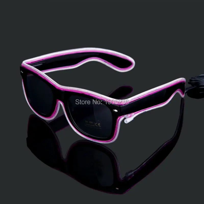 black frame led el wire glasses light up glasses rave light up glasses frames