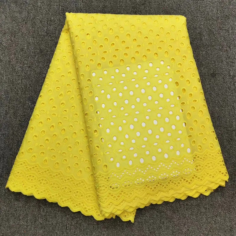 

Swiss voile lace in switzerland african fabric yellow dry lace fabrics high quality cotton lace fabric hollow out 5yard/setHFZ