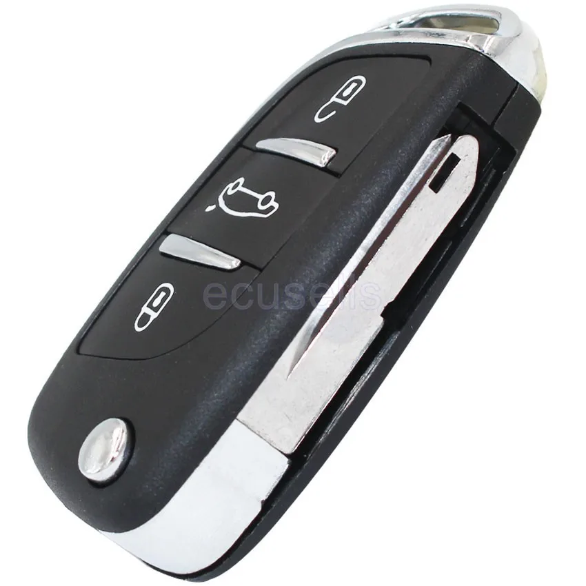 DS стиль складной ключ для peugeot 206 207 206CC 3 кнопки бесключевого входа брелок дистанционного ключа 434 МГц